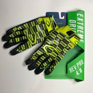 NWT Cutters Extreme Grip Rev Pro 4.0 Gloves - Black and Yellow Medium